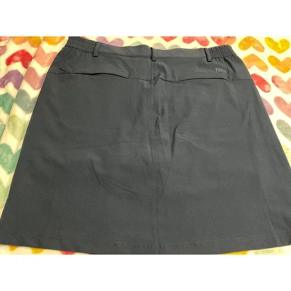BUNDLE 2PC Tilley Women Golf Skort L Navy & Tail Pink Orange White Stripe size L - Picture 4 of 7